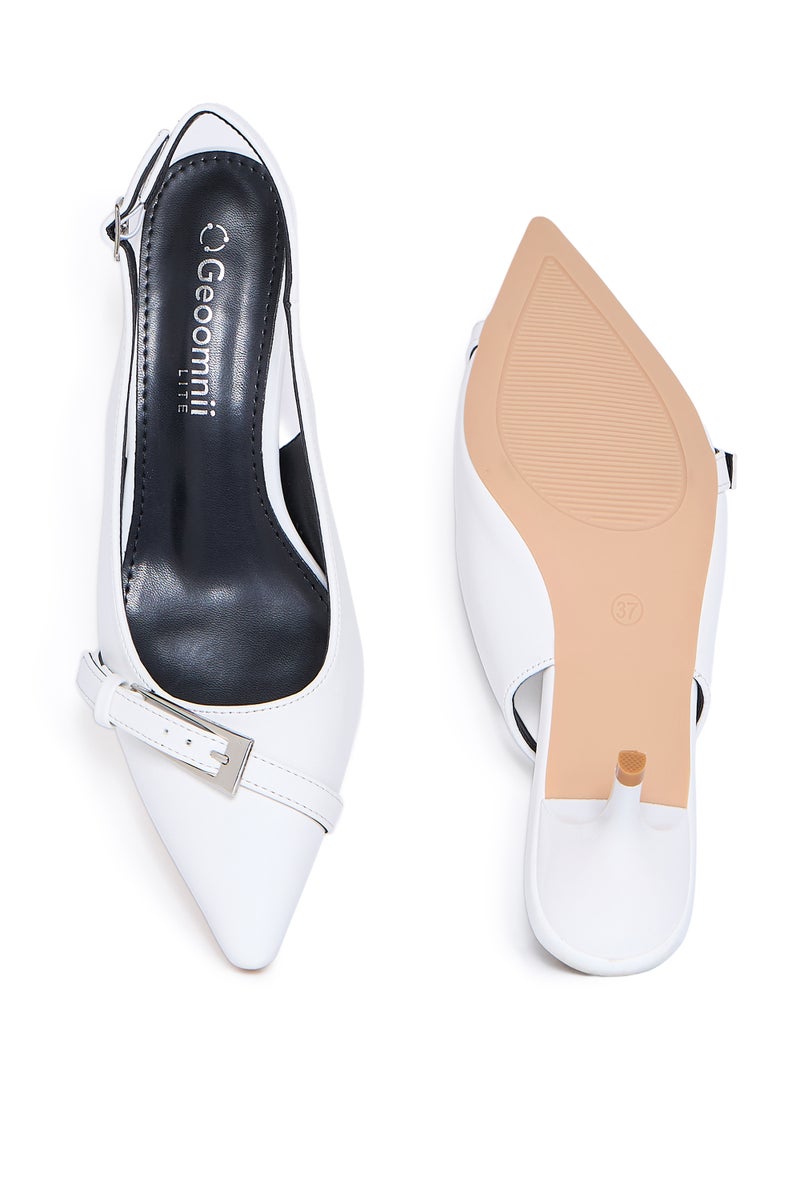 جيومني بغل الكعب المتوسط للنساء – كعب أنيق بدون ظهر للمكتب، للحفلات والملابس اليومية - Image 5